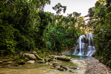 Obraz premium Beautiful Gozalandia Waterfall in San Sebastian Puerto Rico