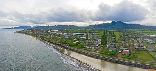 Kapaa Kauai Hawaii Aerial Drone View