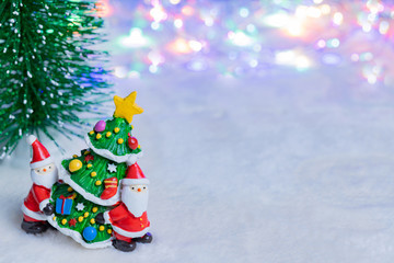 クリスマス　サンタクロース　クリスマスツリー　イメージ