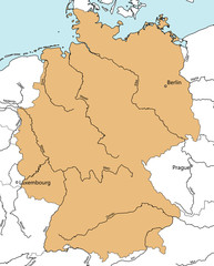 Germany map. Main rivers.