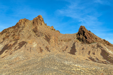 Fototapeta na wymiar Jagged hills along eastern Titus Canyon Road in Death Valley National Park, California, USA