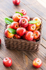 Red apple in basket