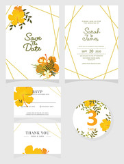 Naklejka premium Wedding invitation card. Vector illustration