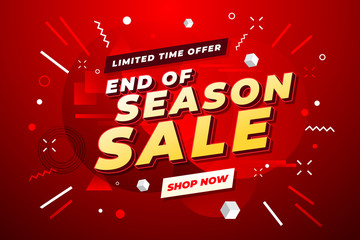 End of Season Sale banner. Sale banner template design.