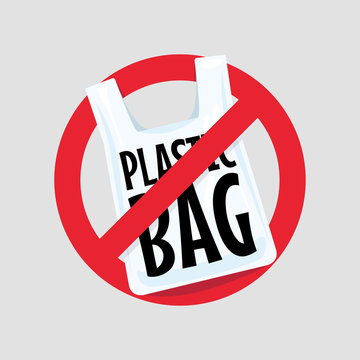 No Plastic Bag Concept.