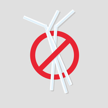 No Plastic Straws Icon.