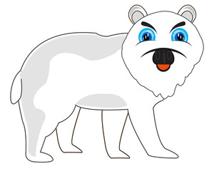 Vector illustration north animal polar bear.Arctic animal