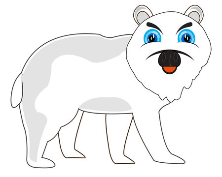 Vector illustration north animal polar bear.Arctic animal