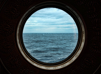 View from Porthole on Cruise Ship