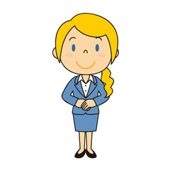 スーツの外国人女性 立ち姿