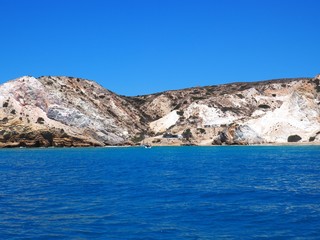 Fototapeta na wymiar White rock on coast of Greece