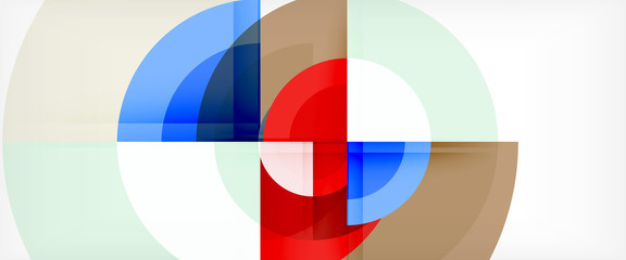 Obraz premium Modern geometric circles abstract background, colorful round shapes with shadow effects