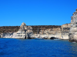 Fototapeta premium coast of greece with a boat