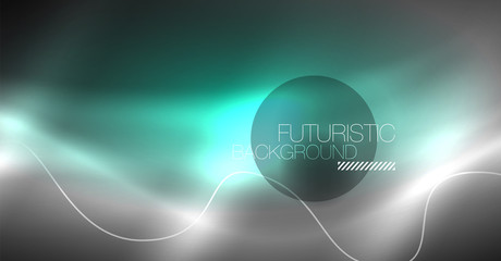 Neon lines wave background. Abstract composition