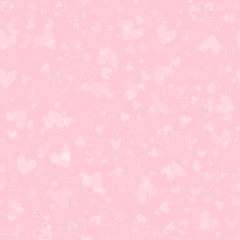 Seamless pattern with white hearts on pink background. Vector