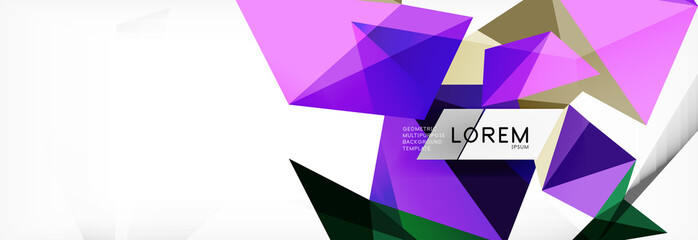 Mosaic triangular low poly style abstract geometric background. Polygonal vector. Abstract white bright technology design.