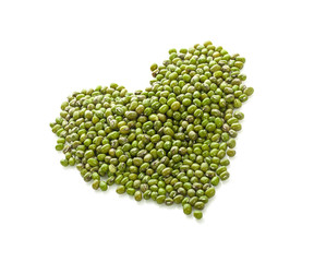 Mung beans isolated on white background