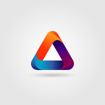 Colorful Looping Triangle Logo Sign Symbol Icon