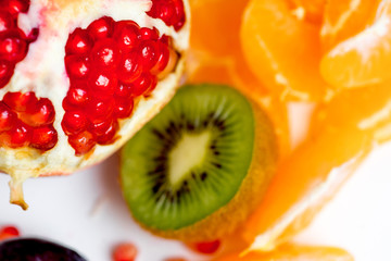 Creative layout made of fruits on a white background