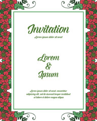 Beautiful floral invitation cards vector illustration