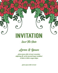 Beautiful floral invitation cards vector illustration