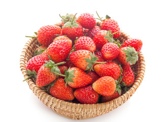 Fresh sweet strawberry isolated on white background with clipping path