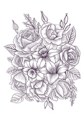 vintage vector floral composition