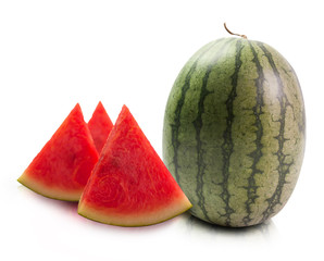 Ripe striped watermelon.
