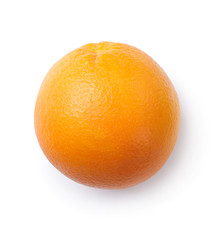 Whole orange, cut out. Top view.