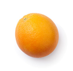 Whole orange, cut out. Top view.