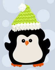 Cute penguin in a hat