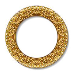 round frame gold color with shadow