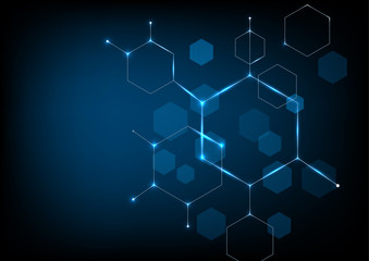 Abstract technology background with polygonal shape Hi-tech concept ,Vector Illustration