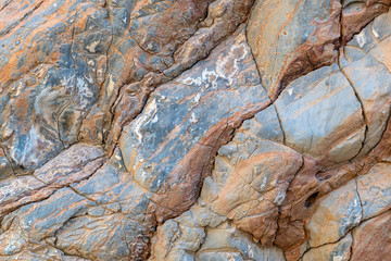 The rocky texture closeup of the Titus Canyon wall in Death Valley National Park, California, USA