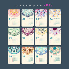 Mandala calendar mockup