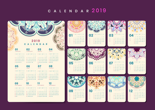 Mandala calendar mockup