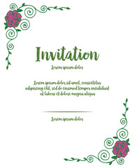 card with flower frame for invitation vector illustration