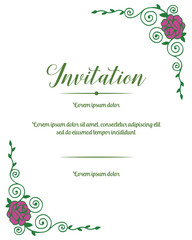 card with flower frame for invitation vector illustration