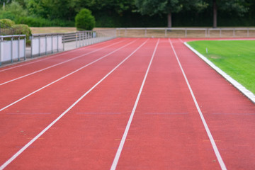 Receding view of an empty race track