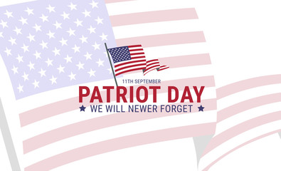 Poster design for Patriot memory day in America. Vector illustration.
