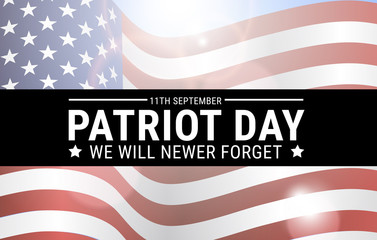 Poster design for Patriot memory day in America. Vector illustration.