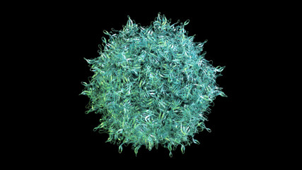 3D CG rendered image of scientifically accurate Adeno-Associated Virus (AAV) Capsid Structure based on PDB : 1LP3 (ribbon style)