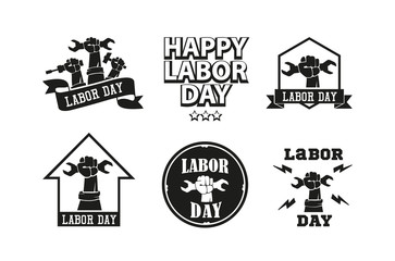 Labor day poster design in flat style. Vector illustration.