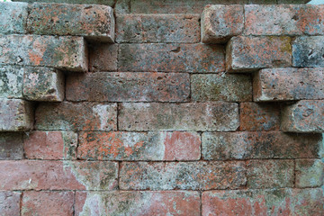 Old Red Brick grunge wall background, texture