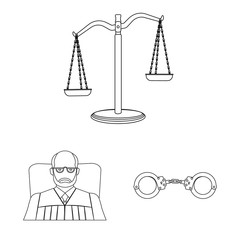 Vector design of law and lawyer symbol. Set of law and justice stock symbol for web.