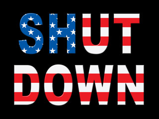Usa Shutdown Words Political Government Shut Down Means National Furlough