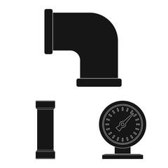 Isolated object of pipe and tube symbol. Set of pipe and pipeline vector icon for stock.