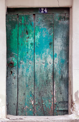 Old and cracked wooden door