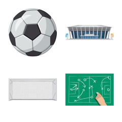 Vector illustration of soccer and gear symbol. Collection of soccer and tournament stock symbol for web.