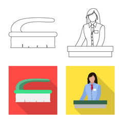 Vector design of laundry and clean icon. Collection of laundry and clothes stock symbol for web.